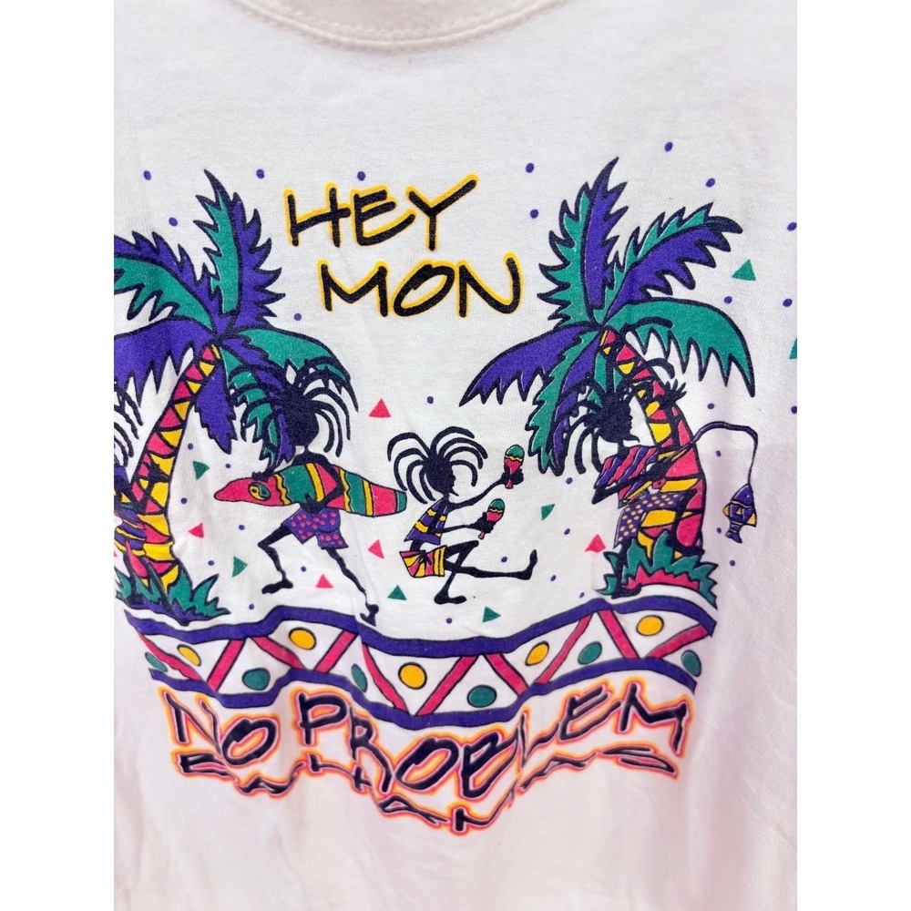 Tourist Tropic Plus Vintage Bahamas Graphic Tee Mens L White Hey Mon Souvenir